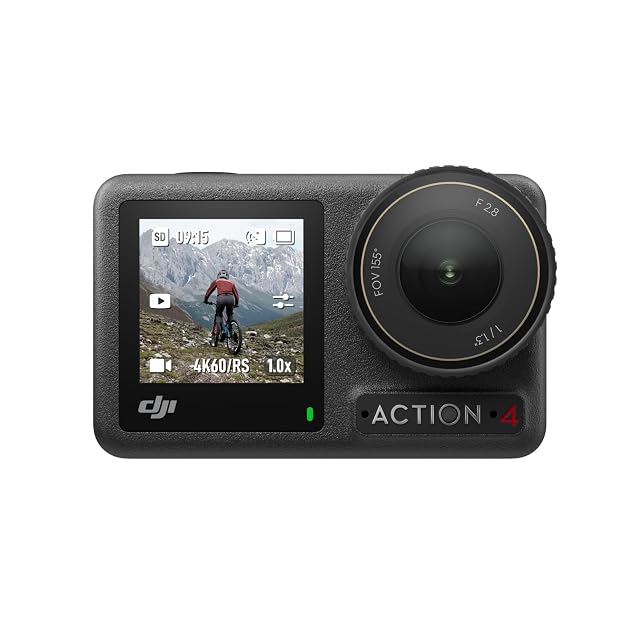 DJI Osmo Action 4 action camera with its magnetic quick-release mount