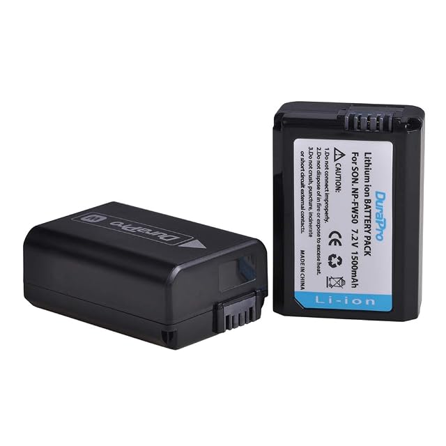 Pair of DuraPro NP-FW50 batteries for Sony mirrorless bodies