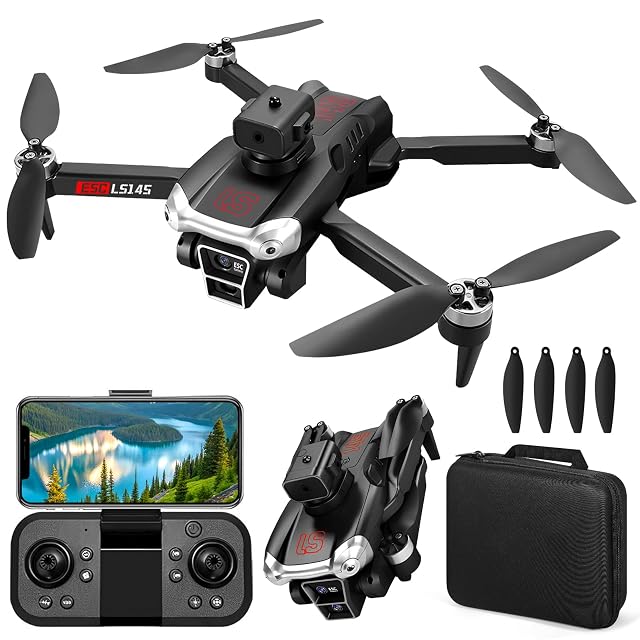 GQBVPN folding mini drone in white with its camera tilted downward