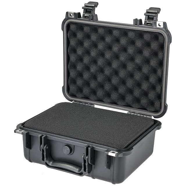 HMF ODK100 hard case open showing its pick-and-pluck grid foam
