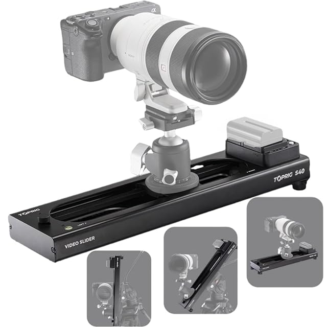 Accsoon TOPRIG-S40 motorised slider rail with its carriage and control buttons