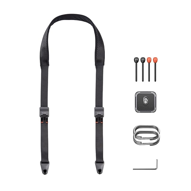 PGYTECH wide braided camera strap with its EPDM shoulder pad and anchors