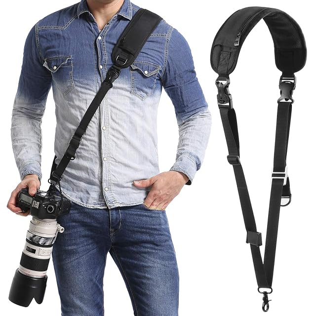 waka neoprene sling strap with its shoulder pocket and quick-release plate