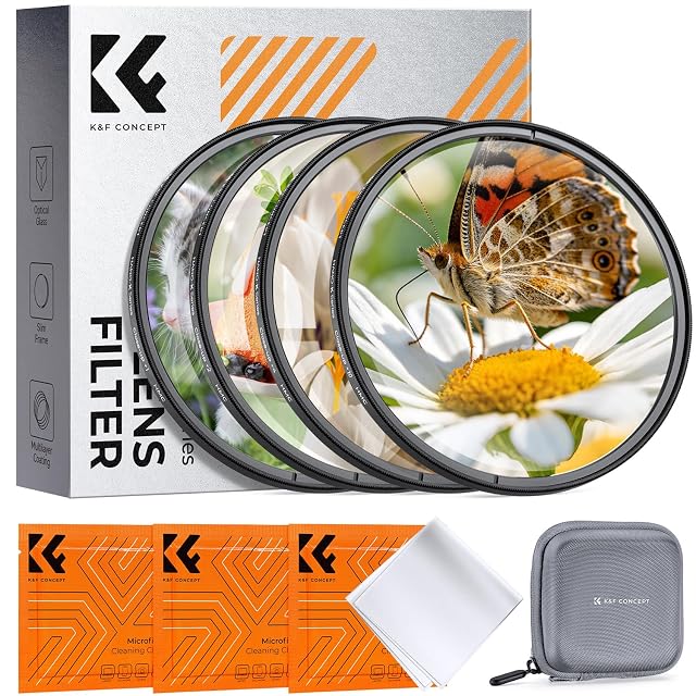 K&F Concept close-up filter set in its four-compartment EVA case