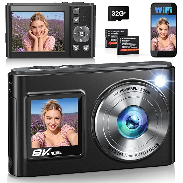Zostuic compact camera with two screens, a small one facing forward and a larger one on the back