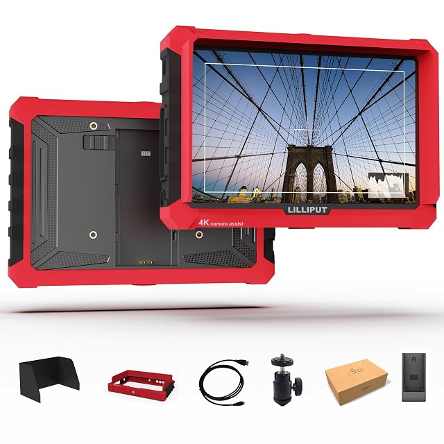LILLIPUT A7S in its silicone case with the integrated hood and its dial