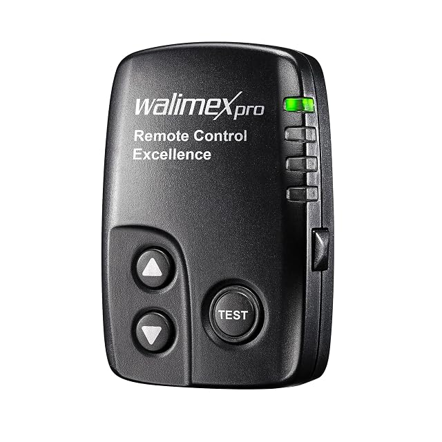 Walimex pro flash trigger, a small black transmitter for a camera hot shoe
