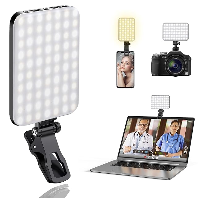 ALTSON D6 selfie light with its clip and tripod adapter