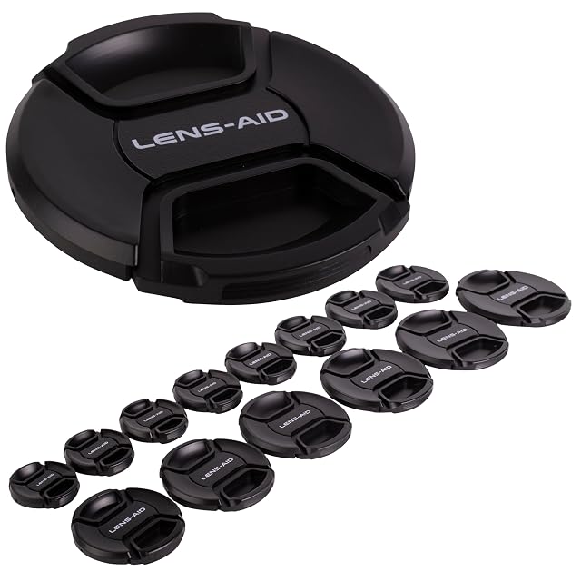 LENS-AID universal lens cap showing its centre pinch and ribbed outer rim