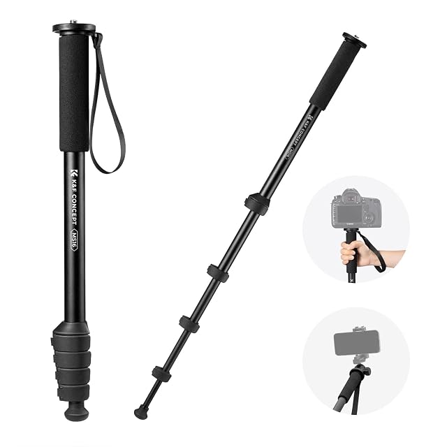 K&F Concept MS16 monopod with five aluminium sections and flip-lock catches