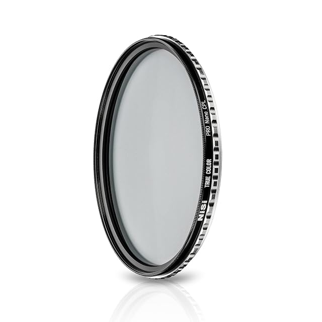 NiSi True Color CPL filter with its knurled frame and blackened glass edge