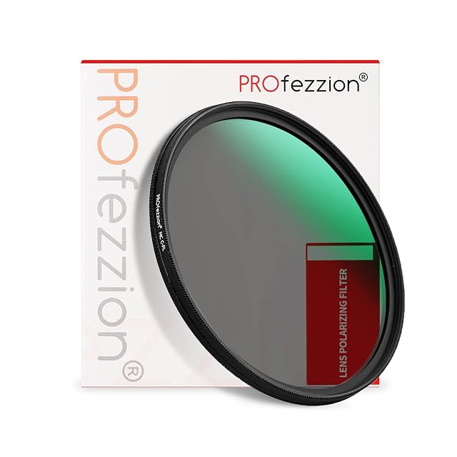 PROfezzion 58 mm circular polariser with its rotating ring and case