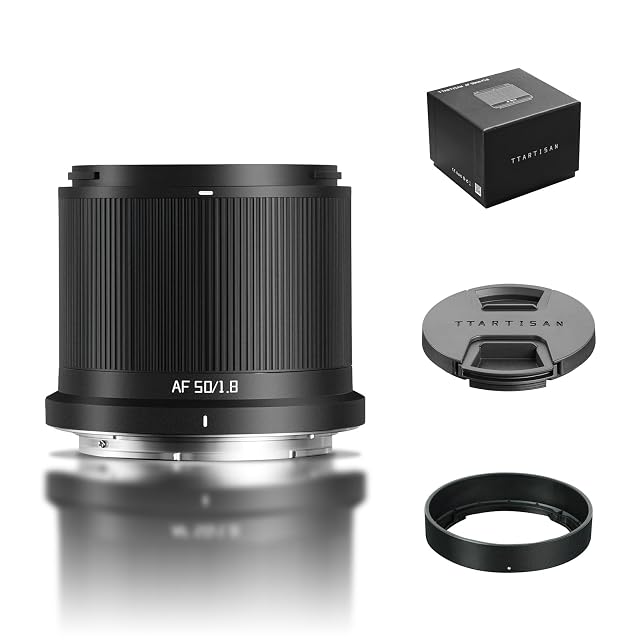TTARTISAN AF 50mm F1.8 Neo prime in white, a smooth barrel with no focus ring