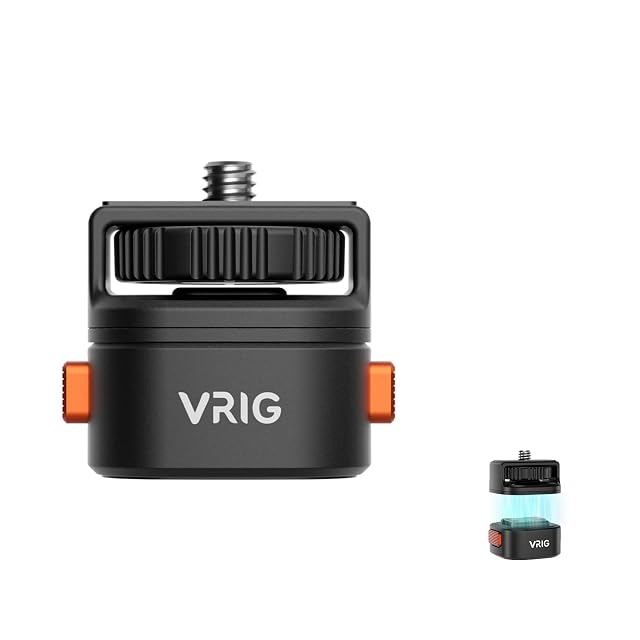 VRIG AC-12 magnetic quick release plate in two parts with its sliding lock