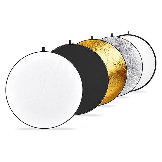 NEEWER RF-110 five-in-one reflector unfolded beside its carry bag