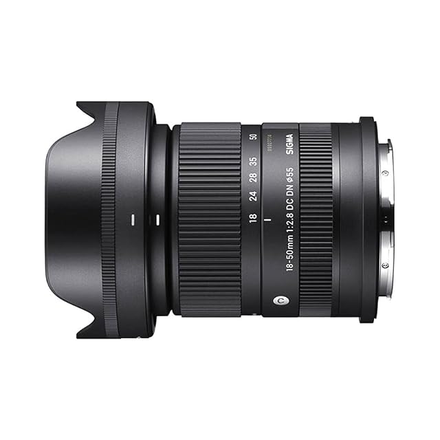 Sigma 18-50mm F2.8 Contemporary lens in black, short barrel, Sony E mount