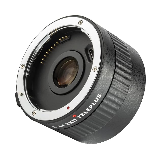 Viltrox C-AF 2X II teleconverter with its aperture lever and USB port