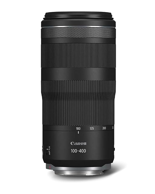 Canon RF 100-400mm telephoto zoom in black, barrel extended, RF mount visible