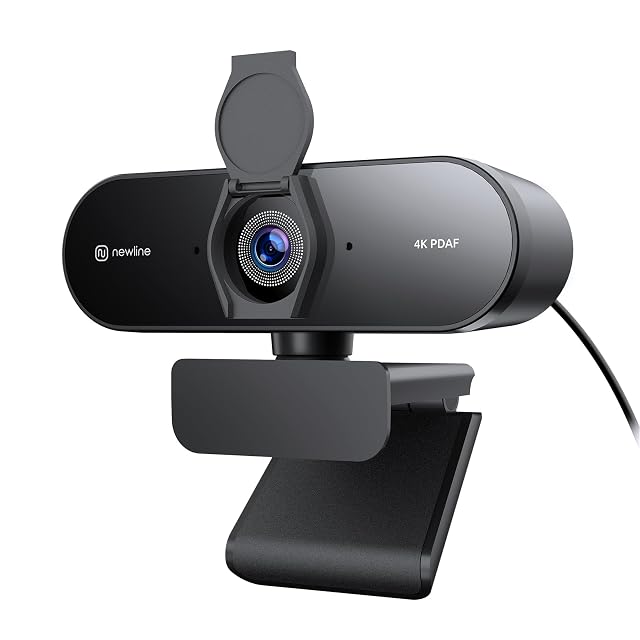 N newline NewEye62 black 4K webcam with twin microphones and a privacy cover